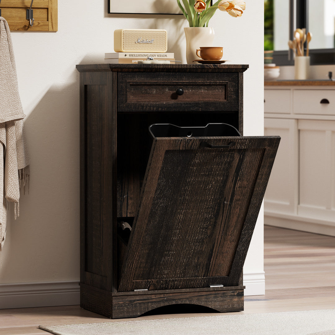 AHB® Single Tilt Out Trash Cabinet for 13 Gallon Trash Can