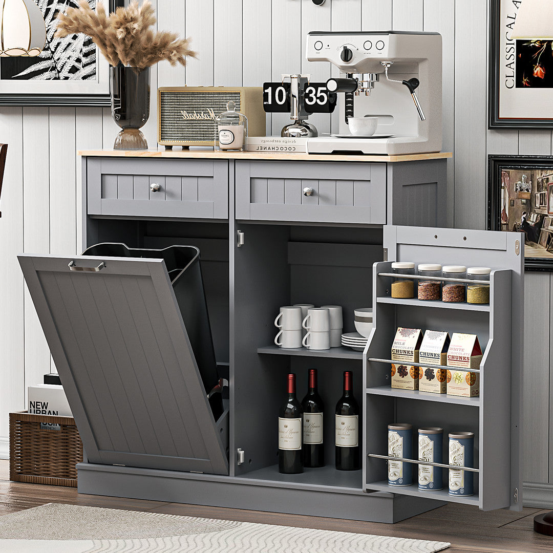 AHB® Single Tilt Out Trash Cabinet 13 Gallon Waste Bins Hidden Trash Bin
