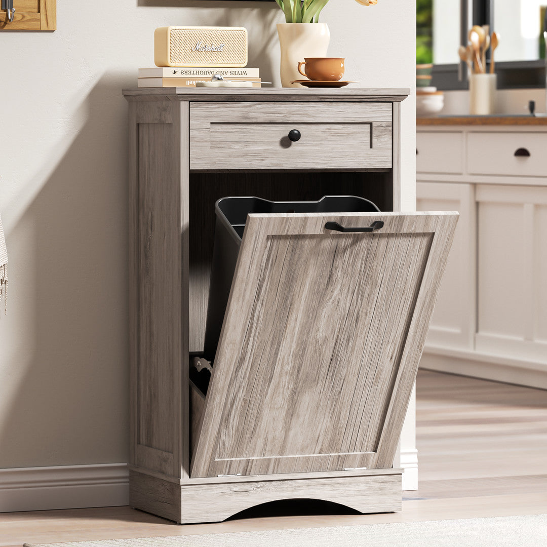 AHB® Single Tilt Out Trash Cabinet for 13 Gallon Trash Can