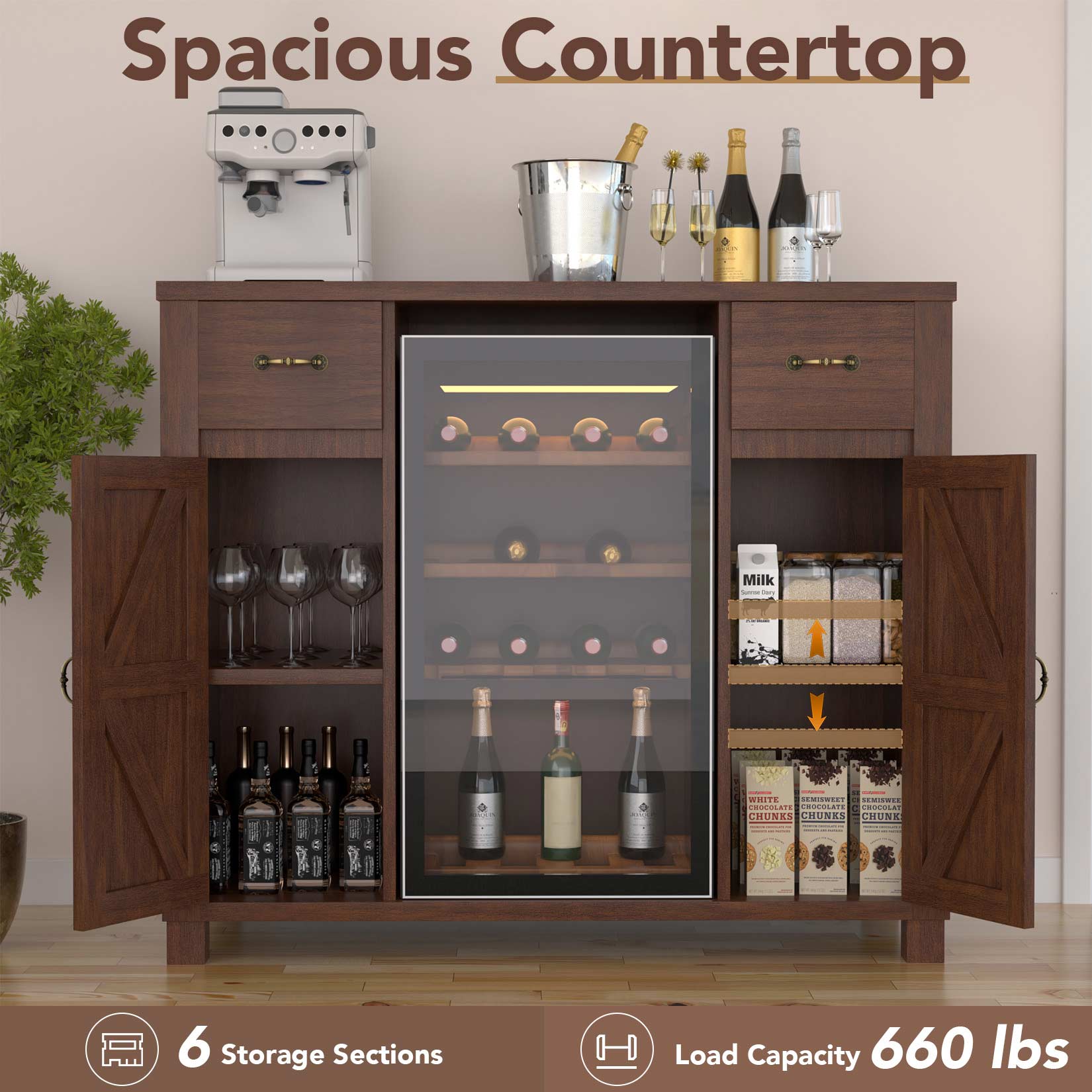 AHB® Solid Wood Mini Fridge Cabinet for Refrigerator/Cooler