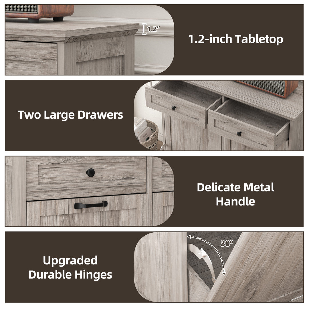 AHB® Double Tilt Out Trash Cabinet, 26 Gallon Trash Can Cabinet with Drawers & Handles for Kitchen