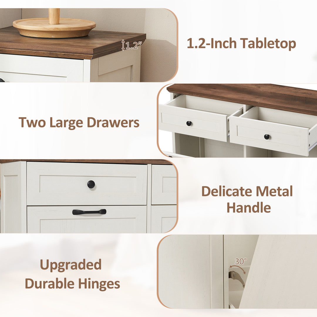 AHB® Double Tilt Out Trash Cabinet, 26 Gallon Trash Can Cabinet with Drawers & Handles for Kitchen