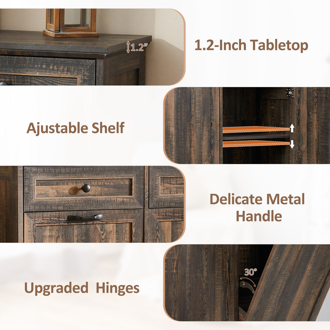 Haddockway® Single Tilt Out Trash Cabinet 13 Gallon Waste Bins Hidden Trash Bin w/ Hiddles for Kitchen