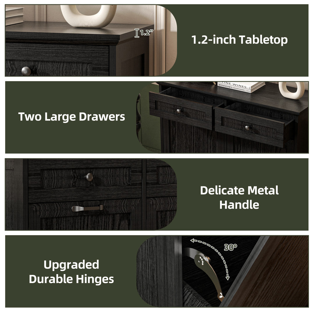 AHB® Double Tilt Out Trash Cabinet, 26 Gallon Trash Can Cabinet with Drawers & Handles for Kitchen