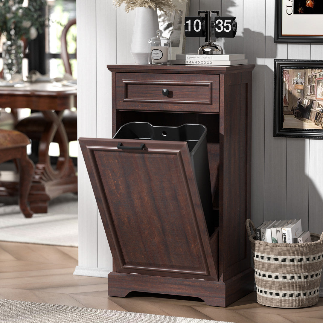 AHB® Single Tilt Out Trash Cabinet for 13 Gallon Trash Can