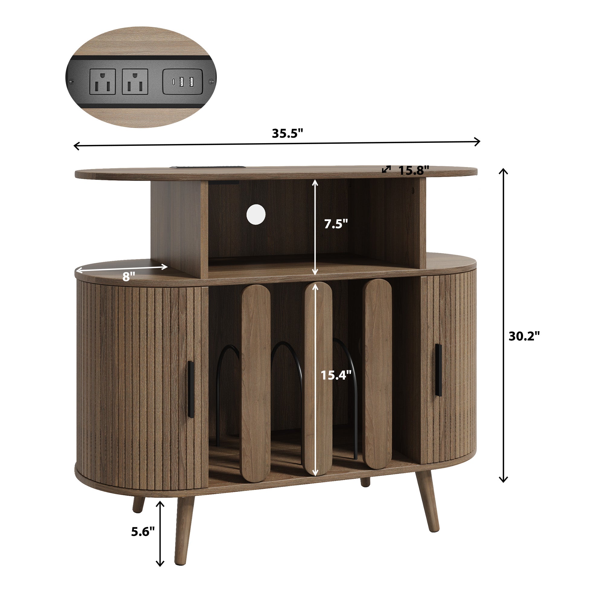 Record Player Stand with Vinyl Storage, Record Player Table