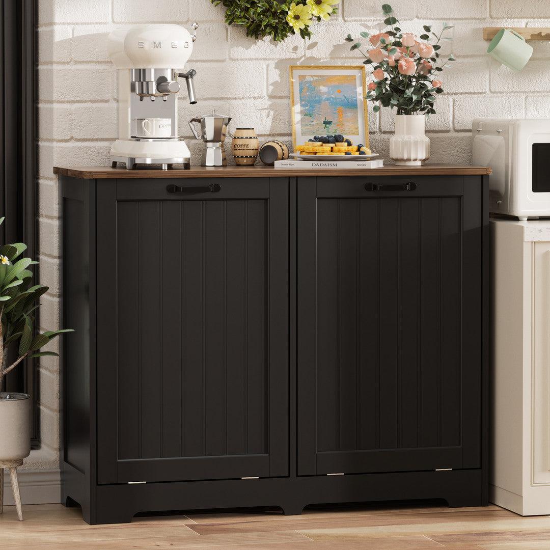 Haddockway® 20 Gallon Tilt Out Trash Cabinet, Freestanding Kitchen Trash Cabinet without Drawer