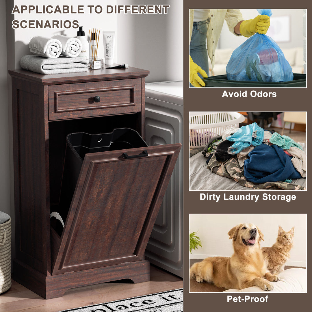 AHB® Single Tilt Out Trash Cabinet for 13 Gallon Trash Can