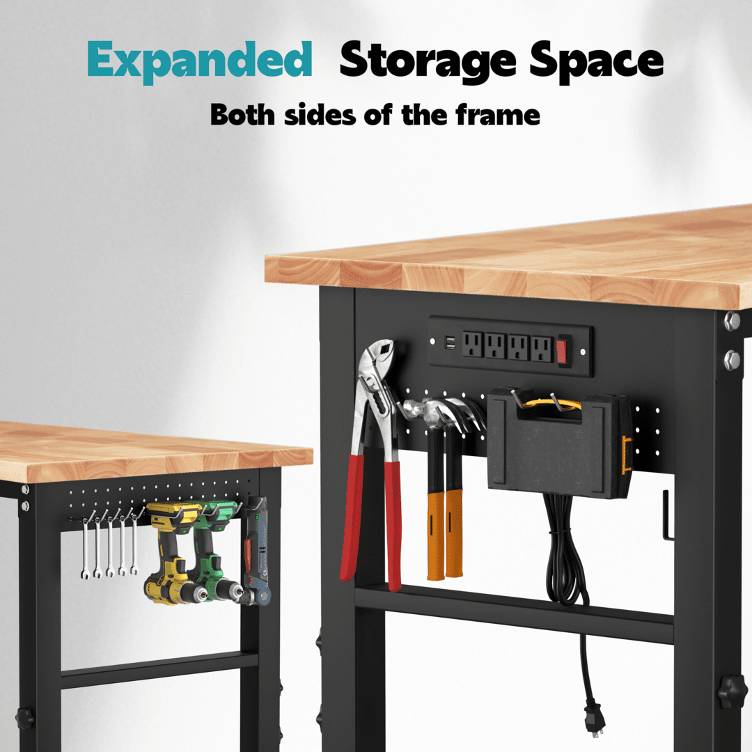 AHB® Adjustable Workbench，Heavy Duty Wood Work Bench 2000 Lbs Load Capacity