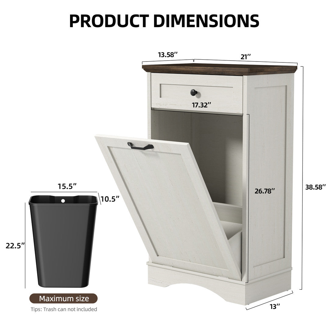 AHB® Single Tilt Out Trash Cabinet for 13 Gallon Trash Can