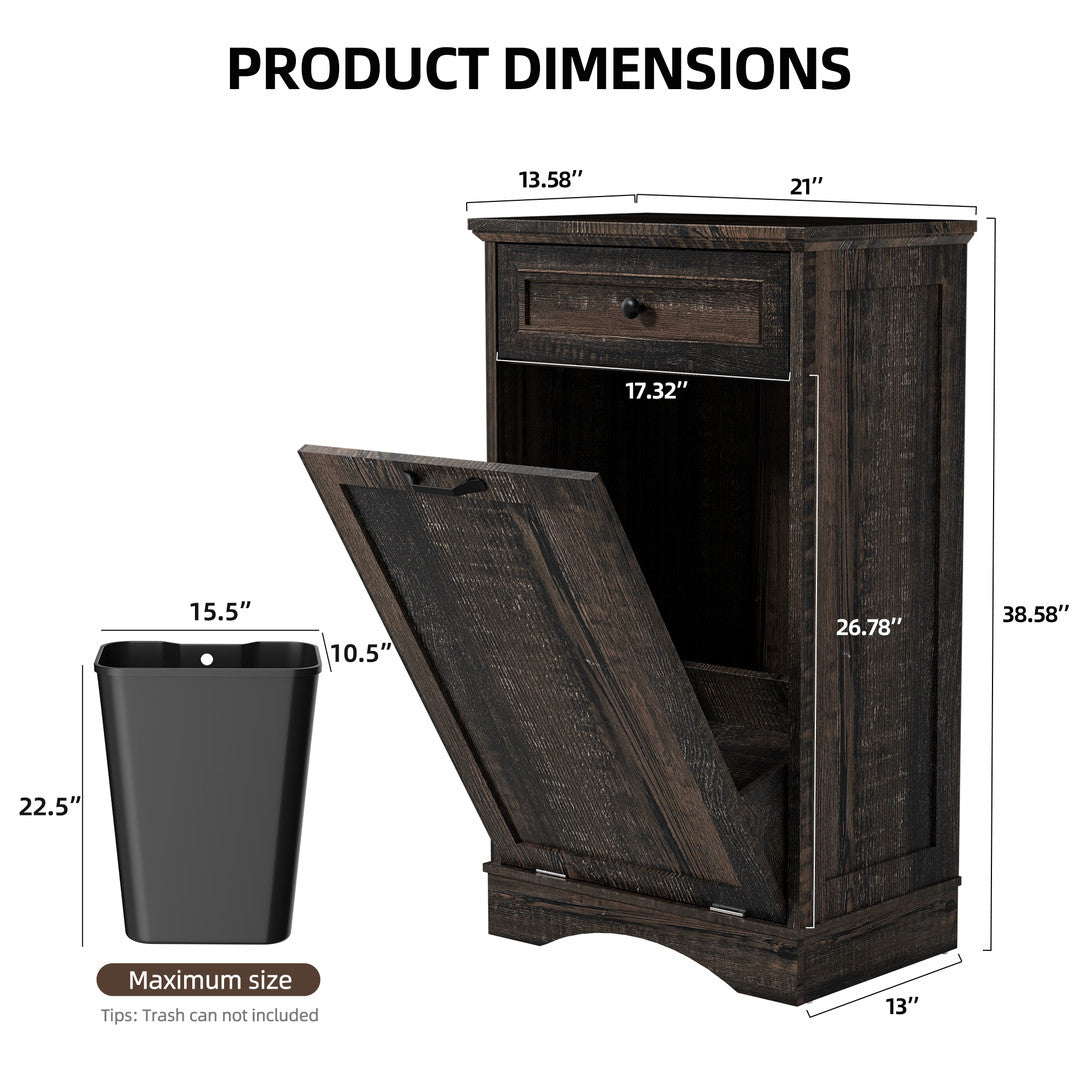 AHB® Single Tilt Out Trash Cabinet for 13 Gallon Trash Can