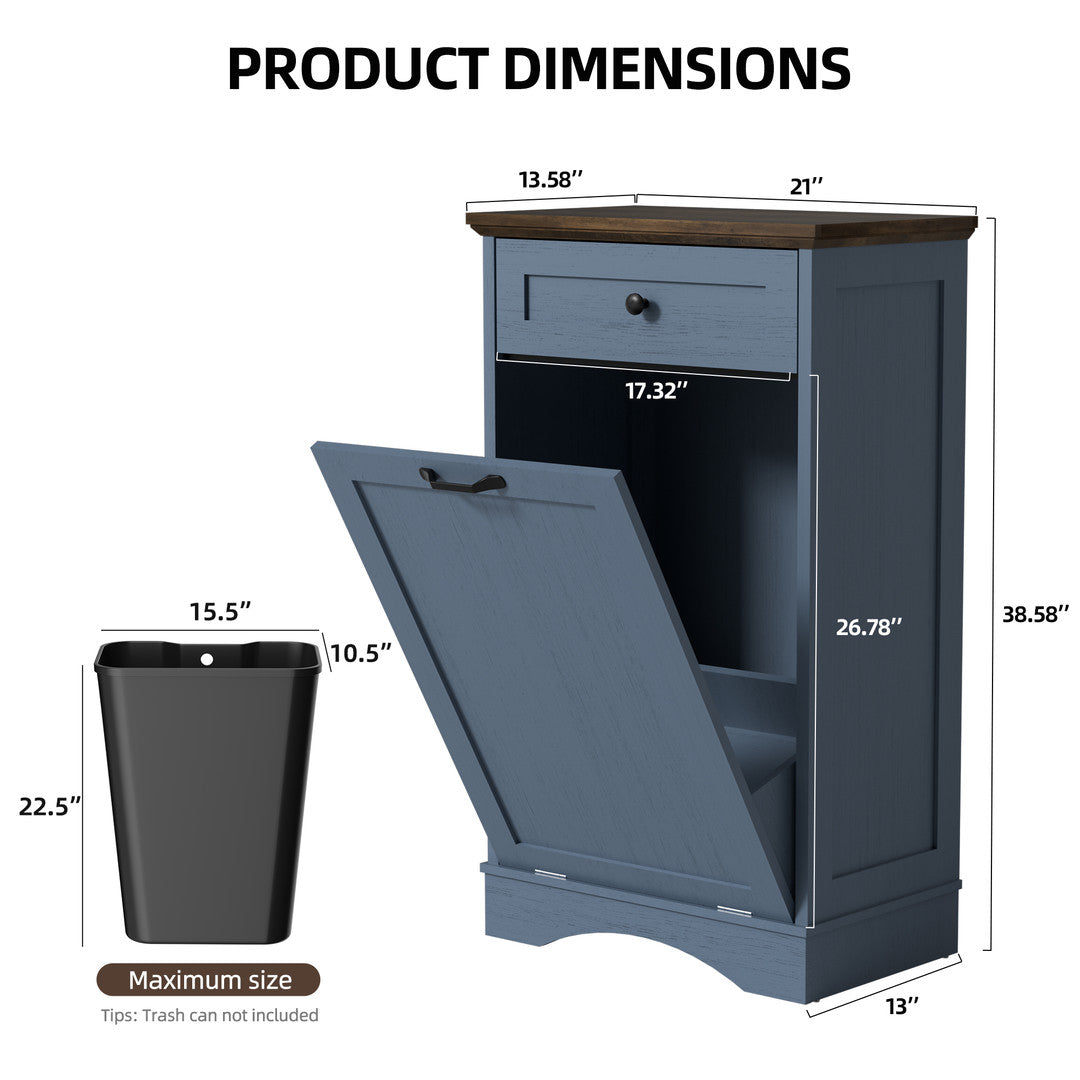 AHB® Single Tilt Out Trash Cabinet for 13 Gallon Trash Can