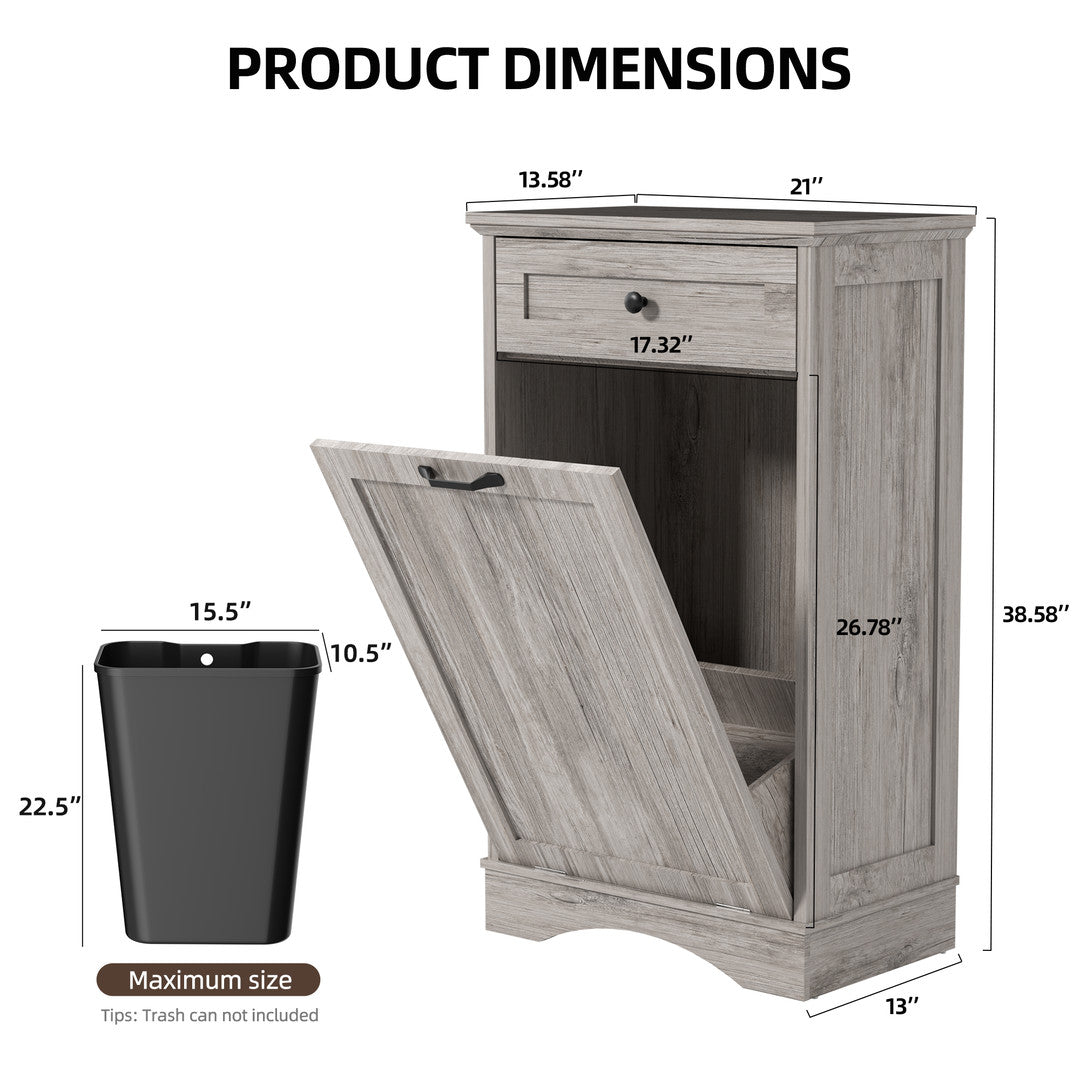 AHB® Single Tilt Out Trash Cabinet for 13 Gallon Trash Can