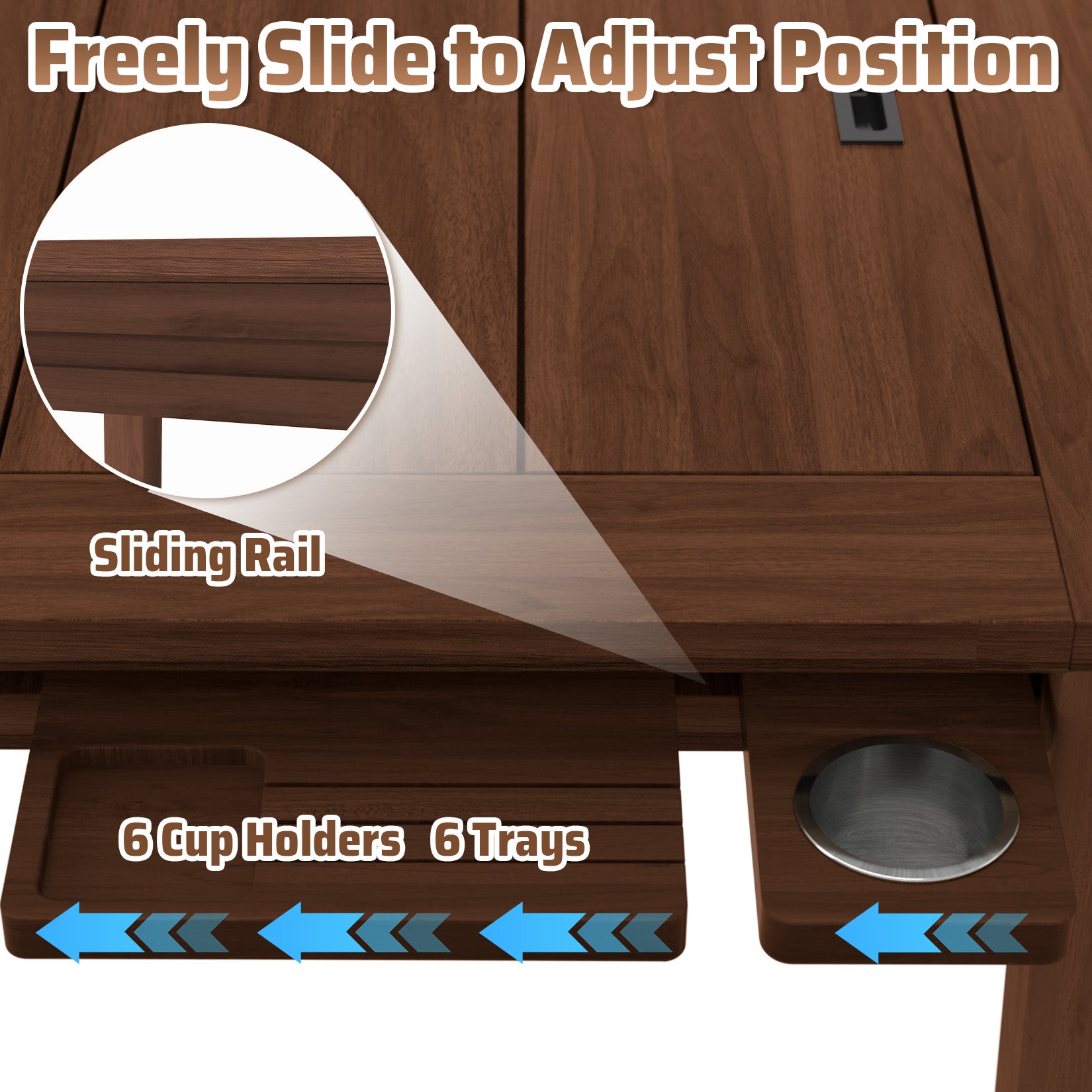AHB® Board Game Table for 4-6 with Led Light