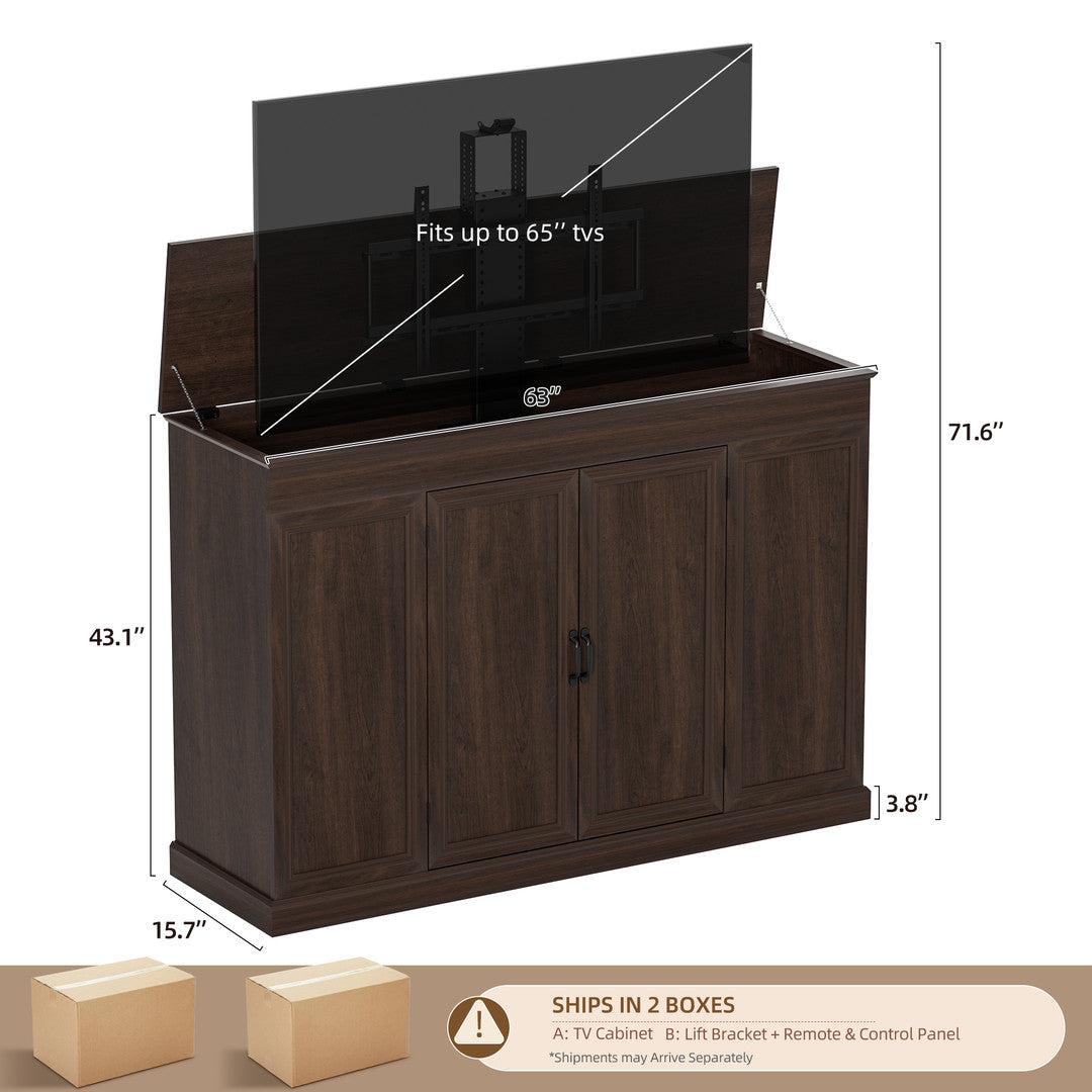 AHB® 32-65 Inch Motorized TV Lift Cabinet with Remote Control, 132 lb Capacity