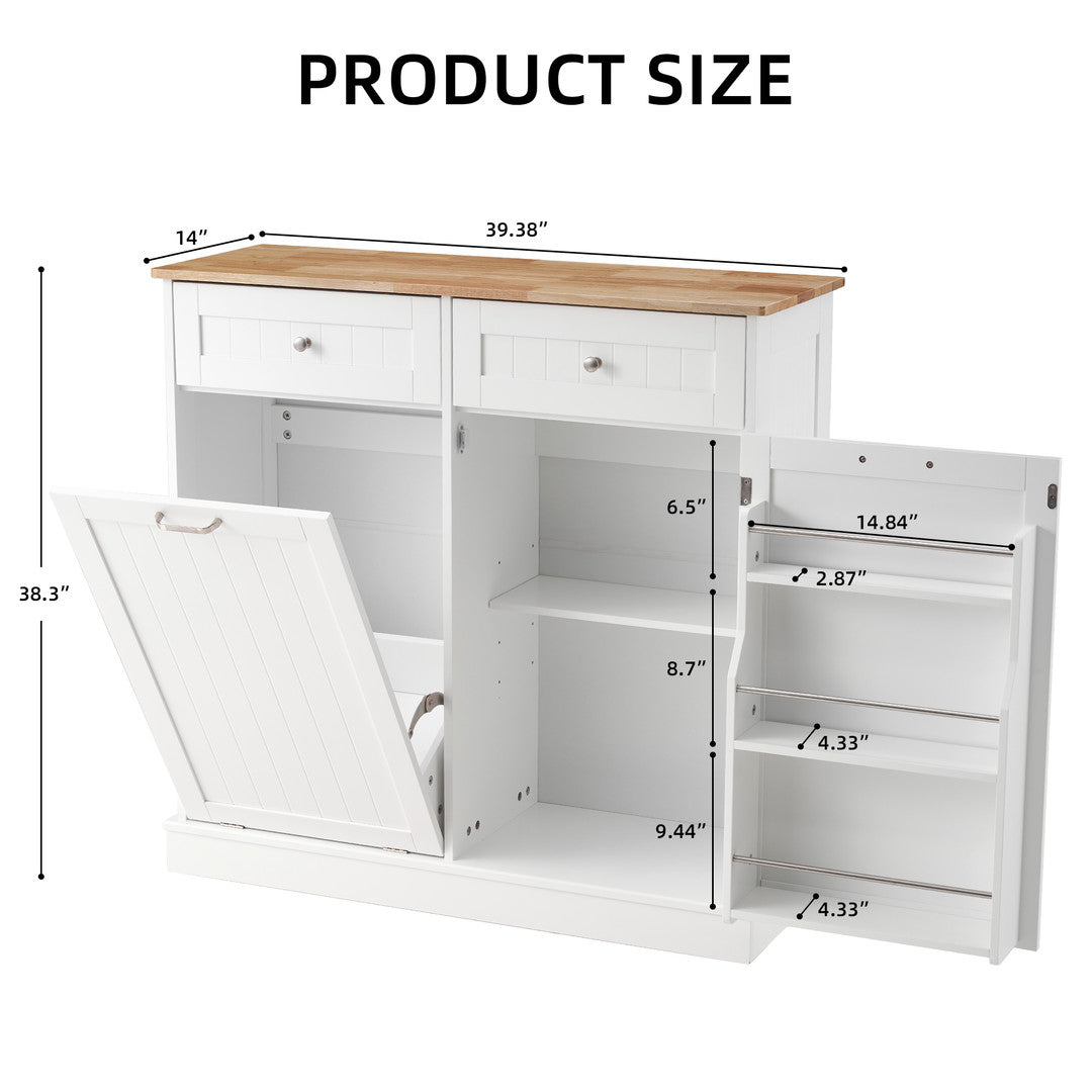 AHB® Single Tilt Out Trash Cabinet 13 Gallon Waste Bins Hidden Trash Bin