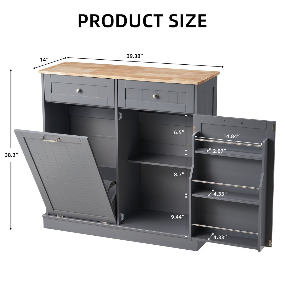 AHB® Single Tilt Out Trash Cabinet 13 Gallon Waste Bins Hidden Trash Bin
