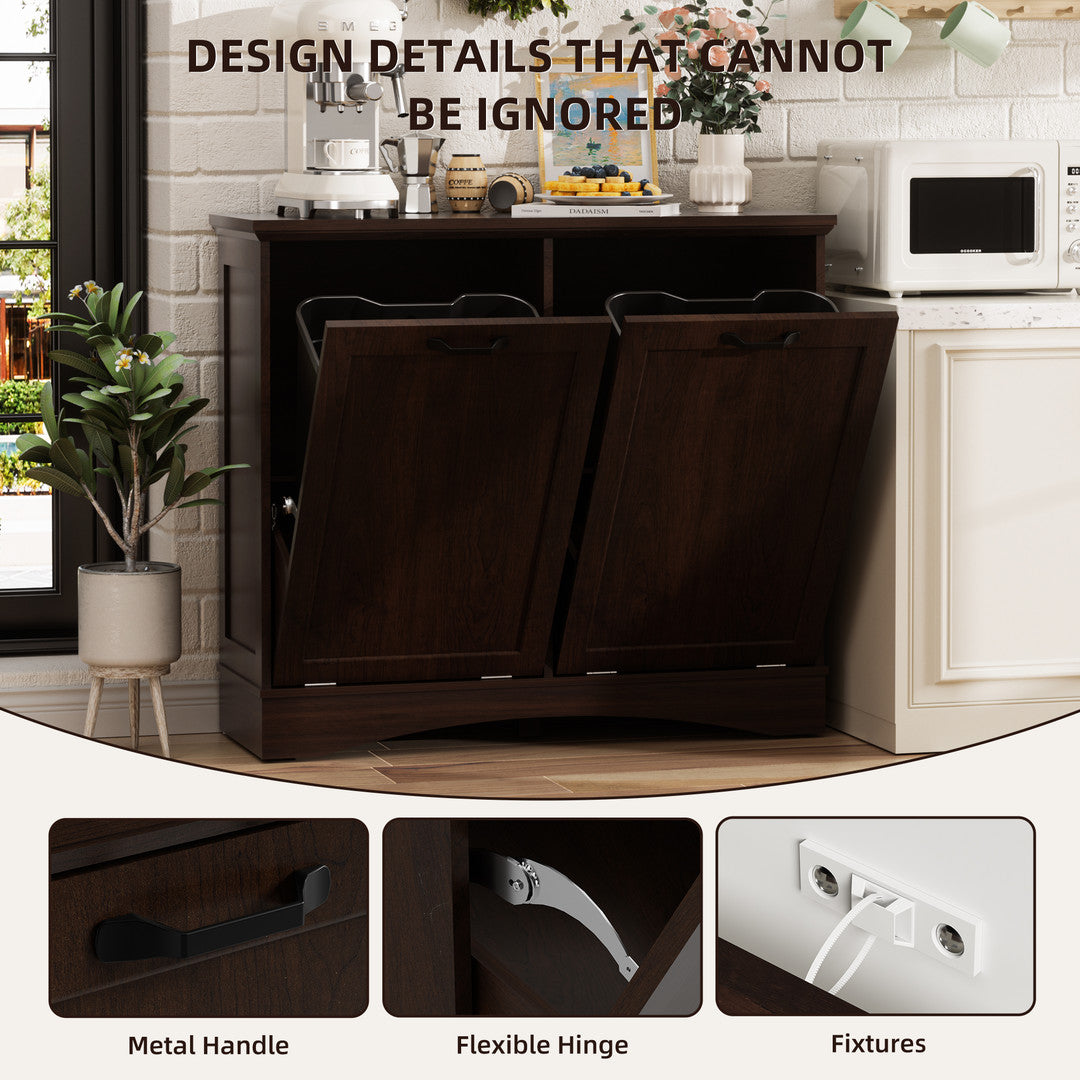 Haddockway® 20 Gallon Tilt Out Trash Cabinet, Freestanding Kitchen Trash Cabinet without Drawer