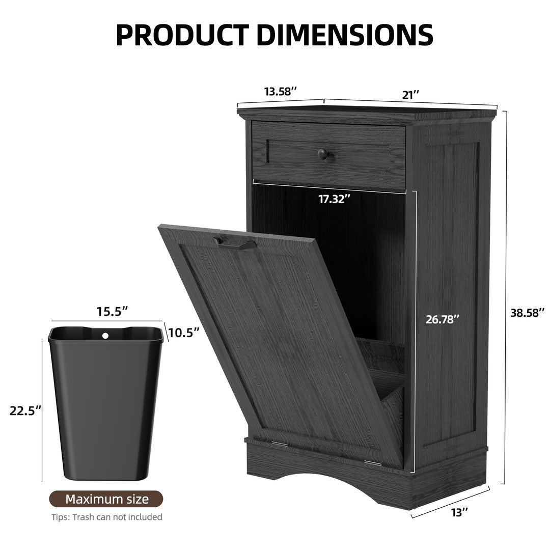 AHB® Single Tilt Out Trash Cabinet for 13 Gallon Trash Can
