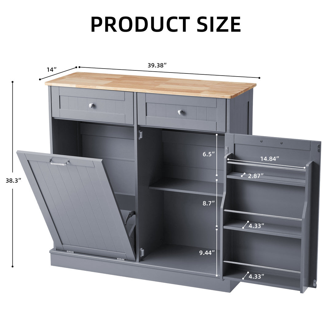 AHB® Single Tilt Out Trash Cabinet 13 Gallon Waste Bins Hidden Trash Bin