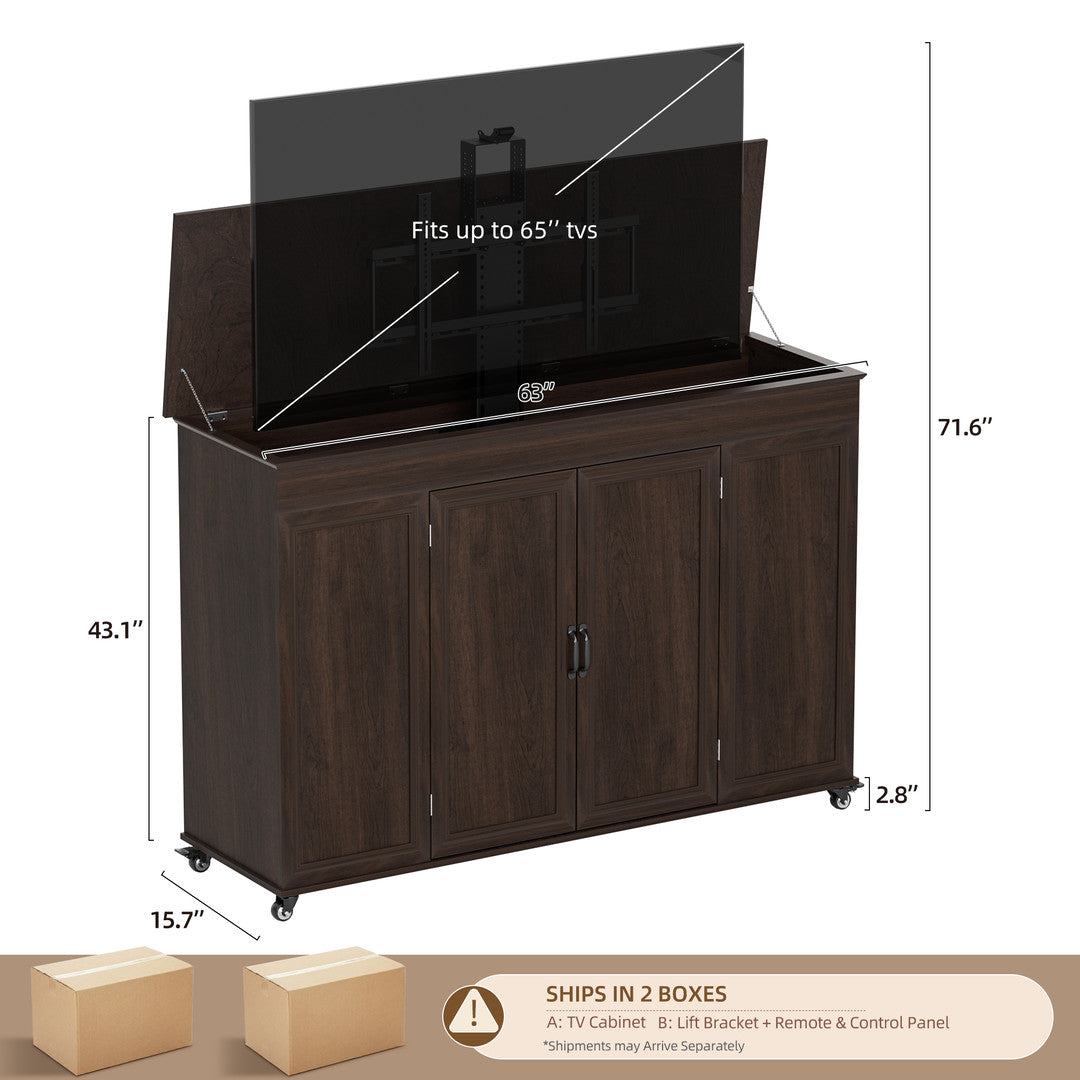 AHB® 32-65 Inch Motorized TV Lift Cabinet with Remote Control, 132 lb Capacity