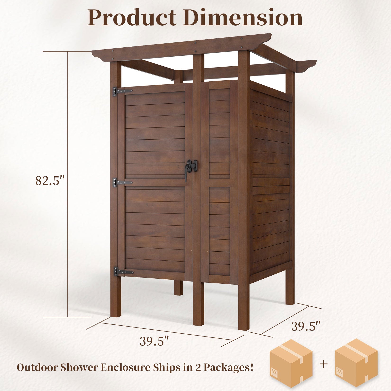 AHB® Outdoor Shower Enclosure Solid Wood Weatherproof Outdoor Shower Stall