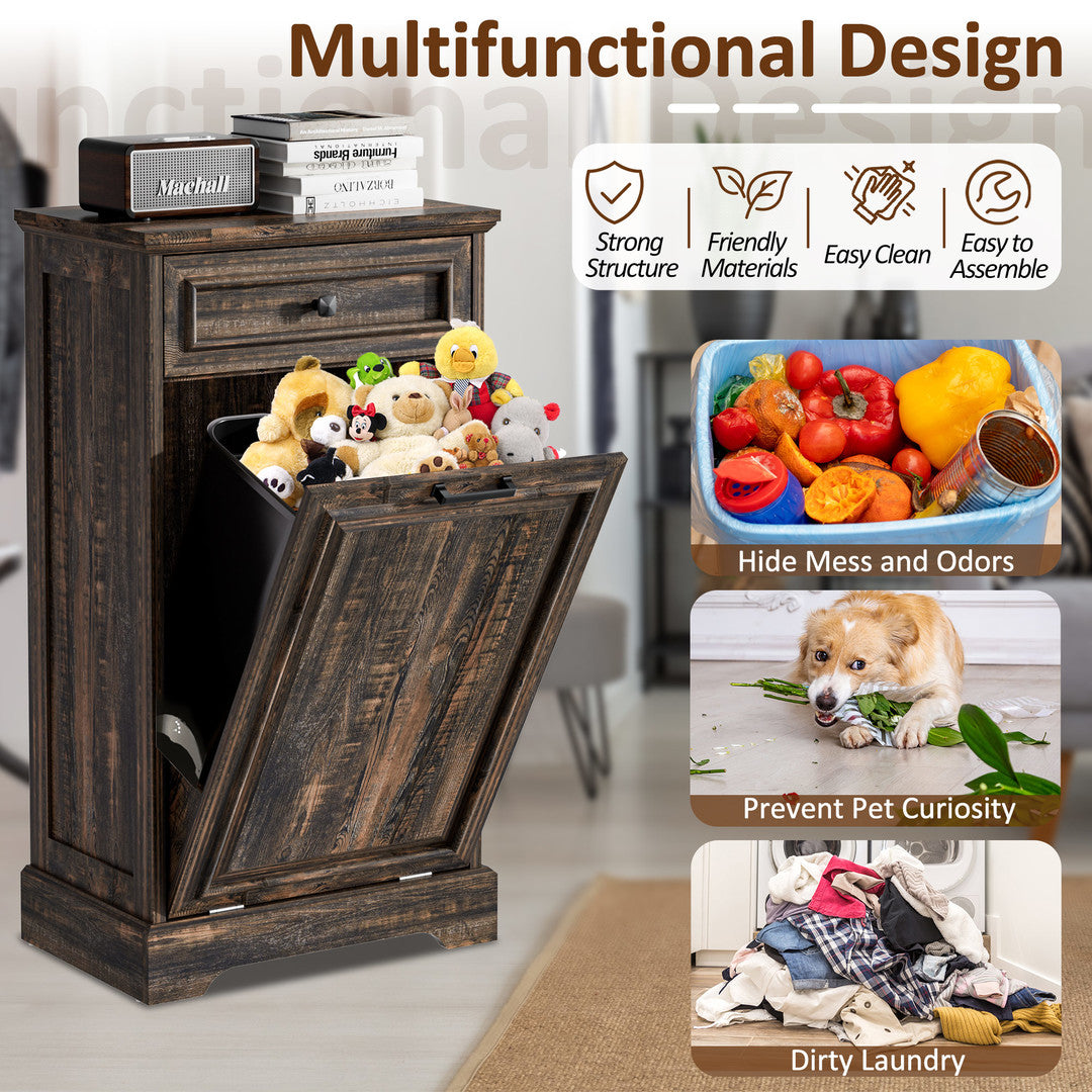 AHB® Single Tilt Out Trash Cabinet for 13 Gallon Trash Can