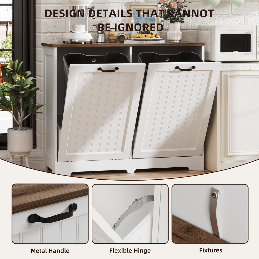 Haddockway® 20 Gallon Tilt Out Trash Cabinet, Freestanding Kitchen Trash Cabinet without Drawer