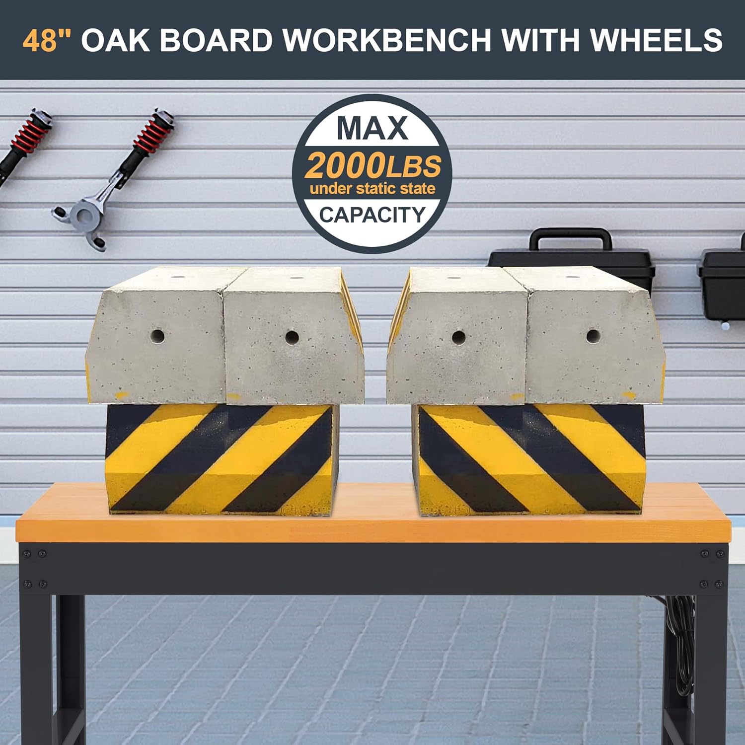 AHB® Adjustable Workbench，Heavy Duty Wood Work Bench 2000 Lbs Load Capacity