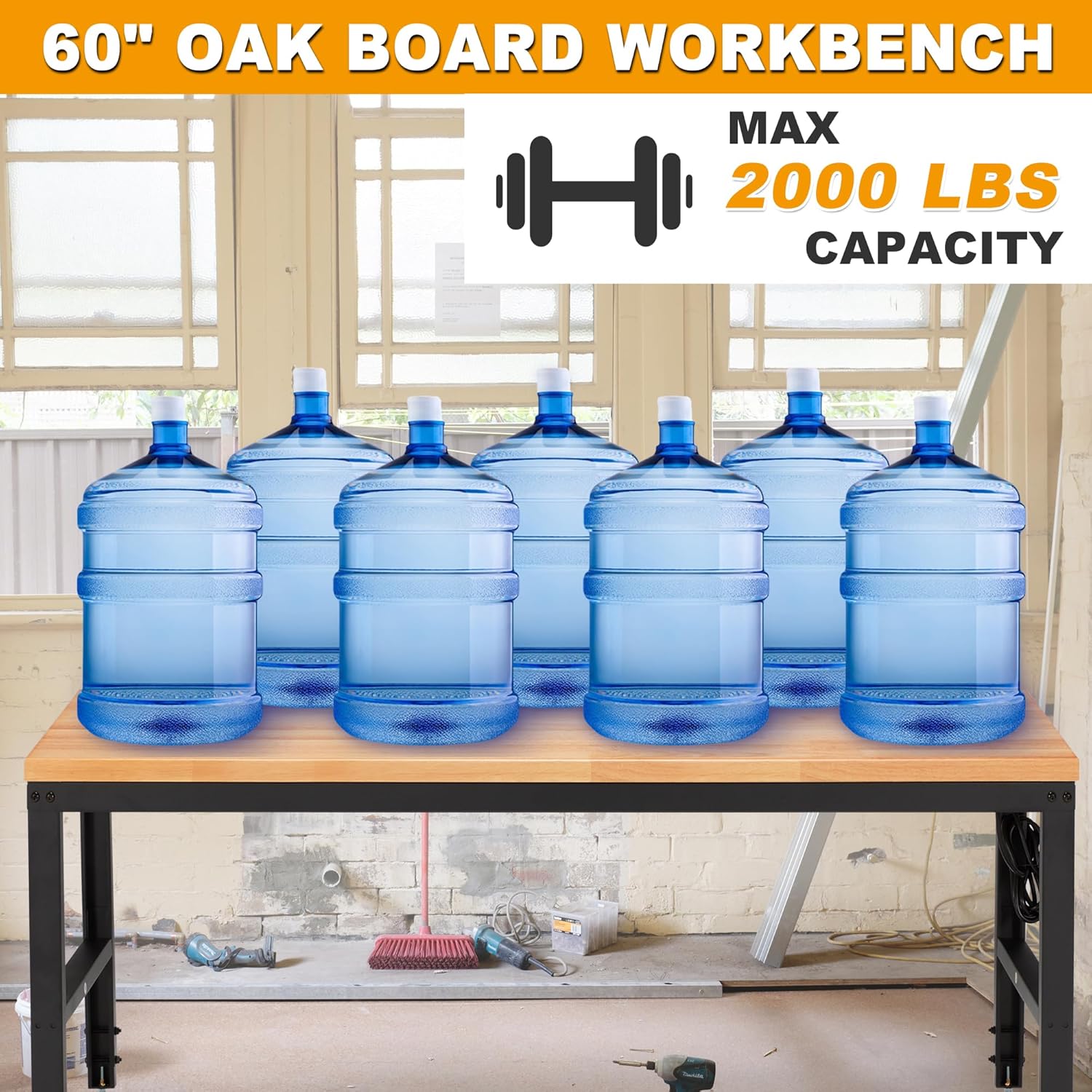 AHB® Adjustable Workbench，Heavy Duty Wood Work Bench 2000 Lbs Load Capacity