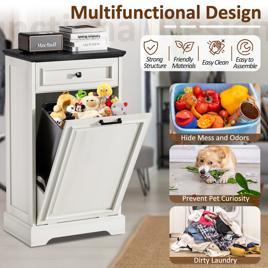 AHB® Single Tilt Out Trash Cabinet for 13 Gallon Trash Can