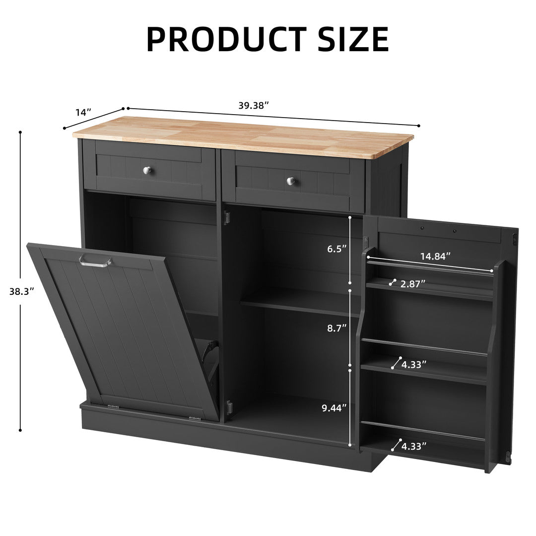 AHB® Single Tilt Out Trash Cabinet 13 Gallon Waste Bins Hidden Trash Bin