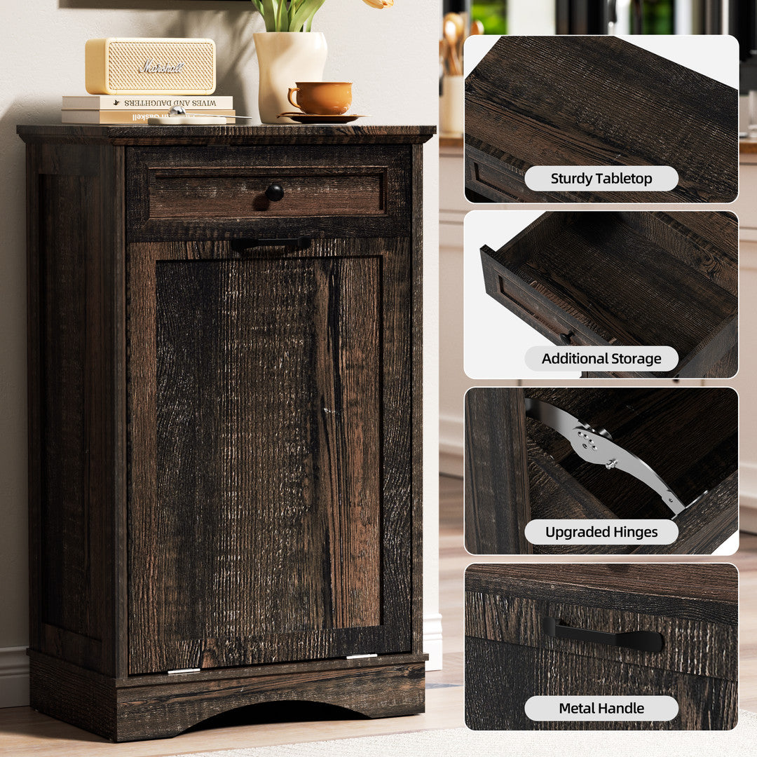 AHB® Single Tilt Out Trash Cabinet for 13 Gallon Trash Can