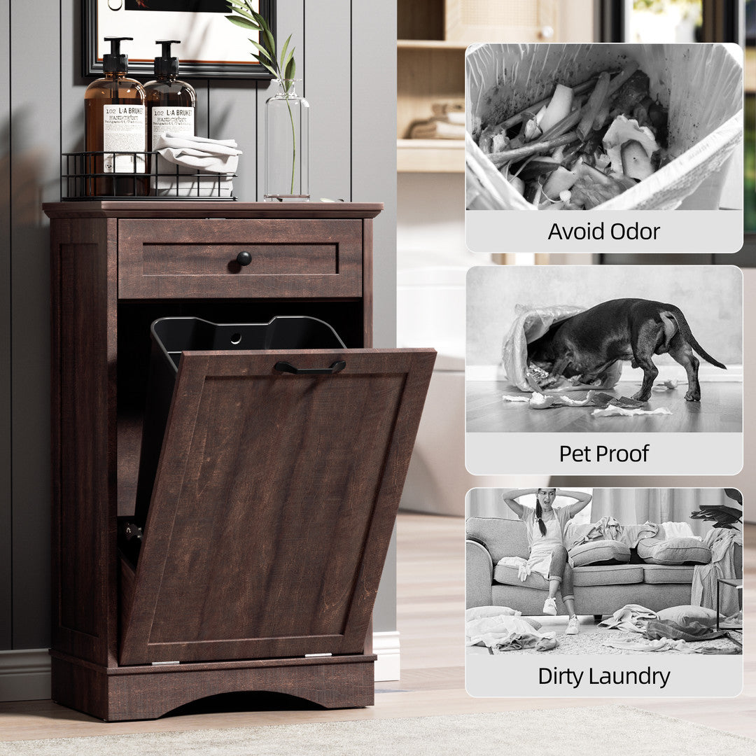 AHB® Single Tilt Out Trash Cabinet for 13 Gallon Trash Can