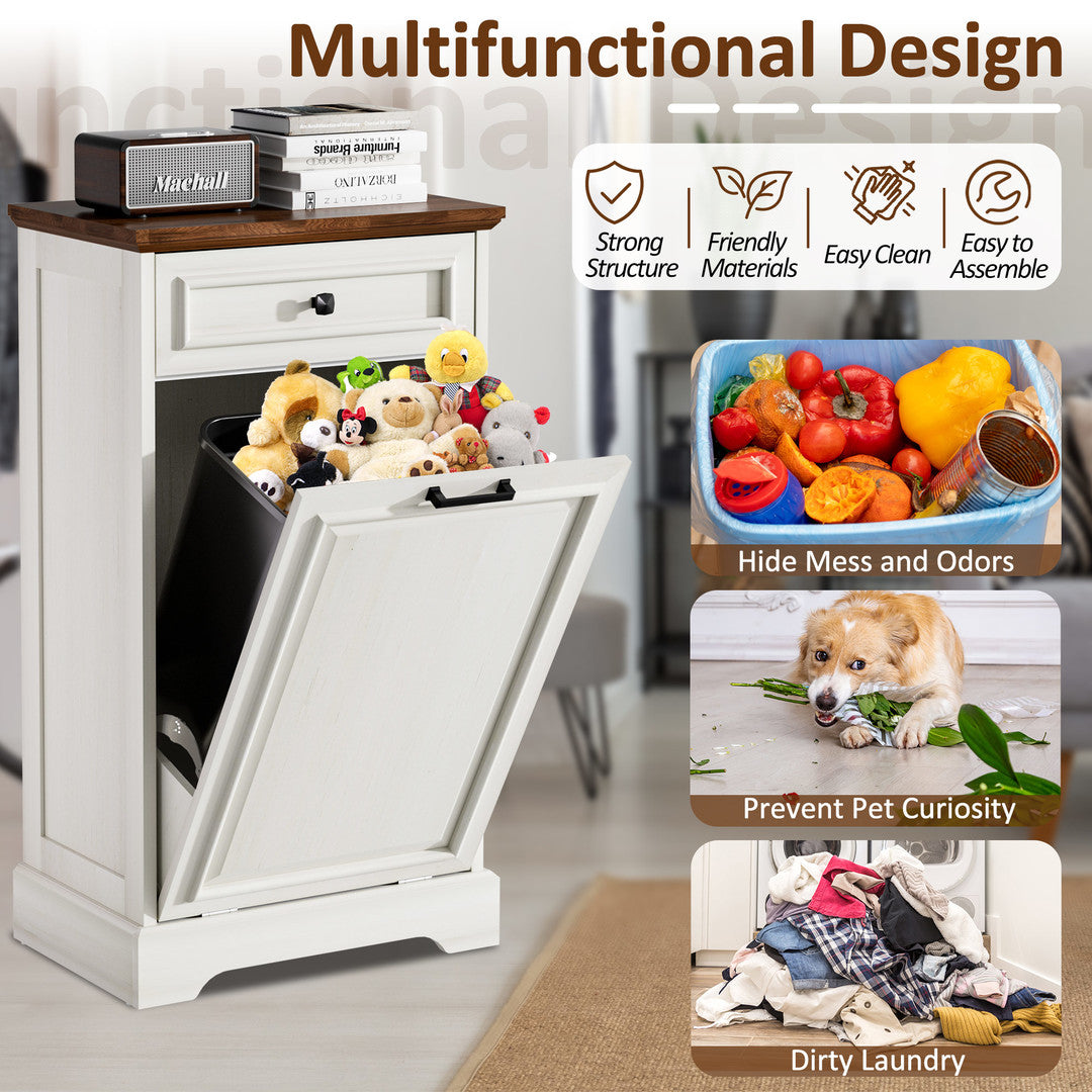 AHB® Single Tilt Out Trash Cabinet for 13 Gallon Trash Can