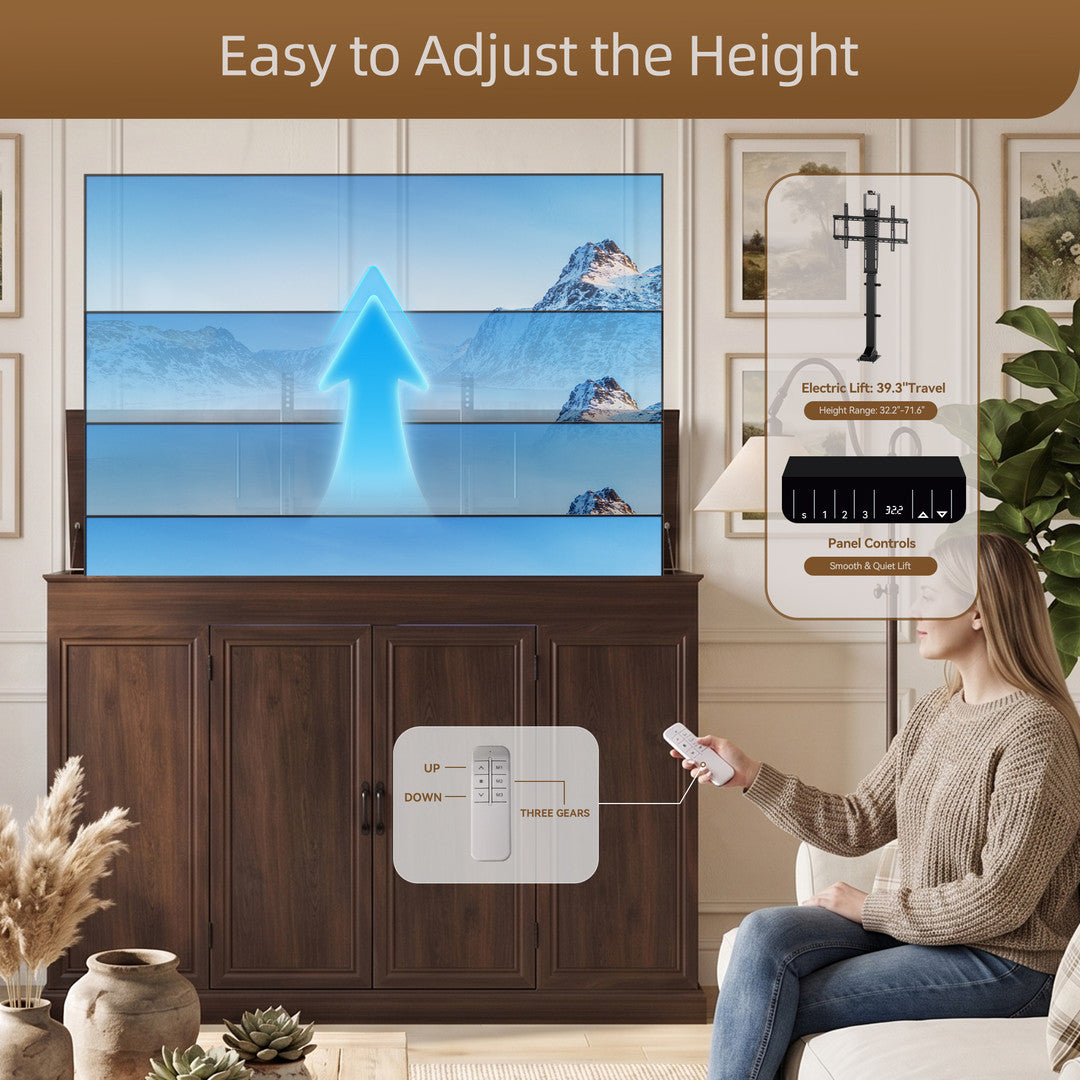 AHB® 32-65 Inch Motorized TV Lift Cabinet with Remote Control, 132 lb Capacity