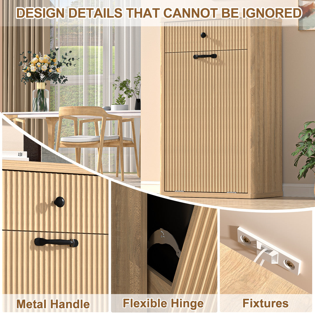 Haddockway® 13 Gallon Tilt Out Trash Cabinet, Freestanding Kitchen Trash Cabinet