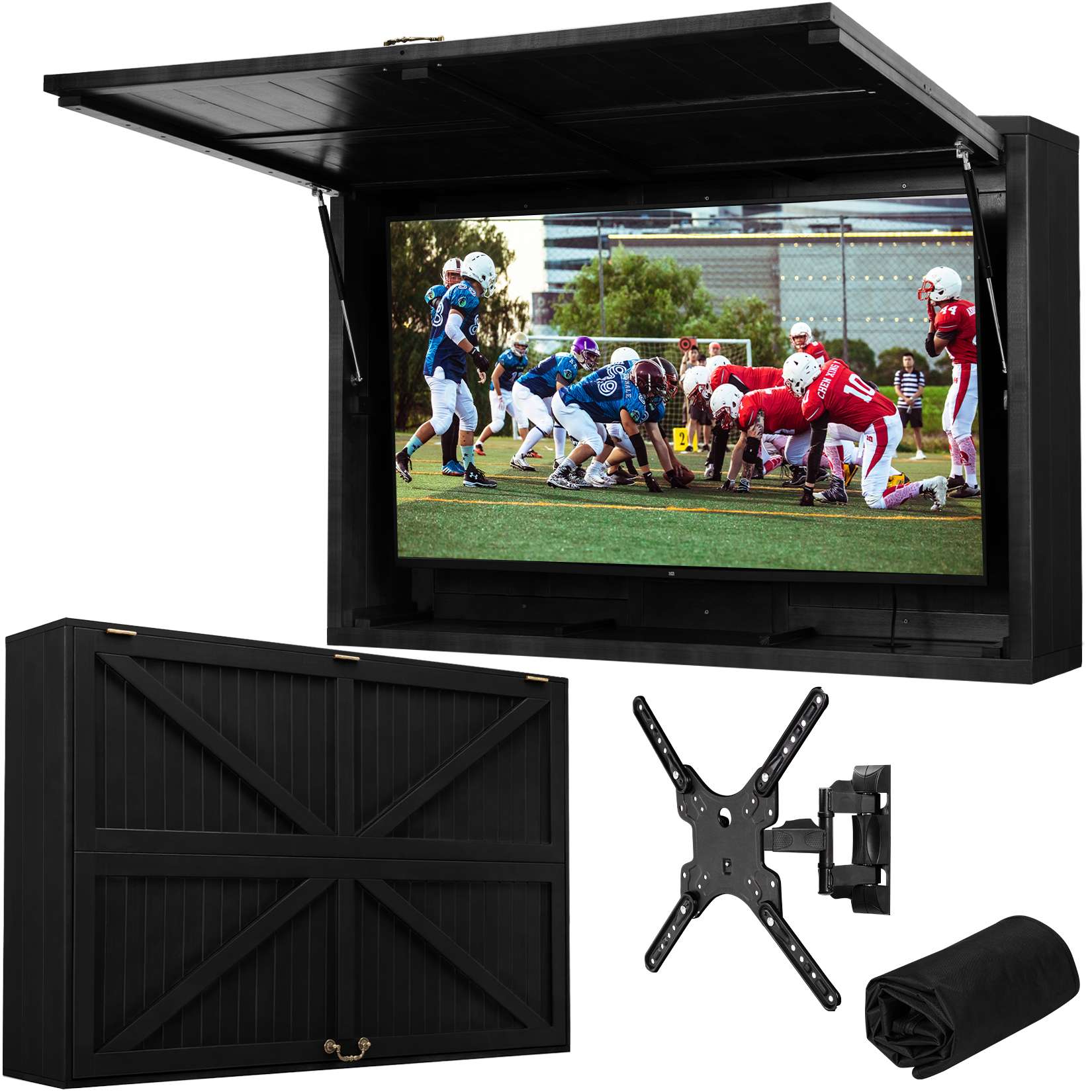 55-Inch Solid Wood Weatherproof Outdoor TV Enclosure