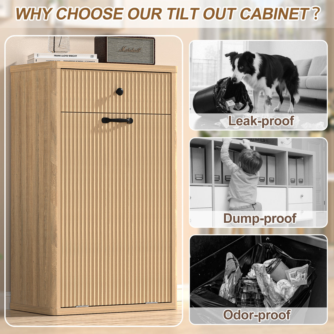 Haddockway® 13 Gallon Tilt Out Trash Cabinet, Freestanding Kitchen Trash Cabinet