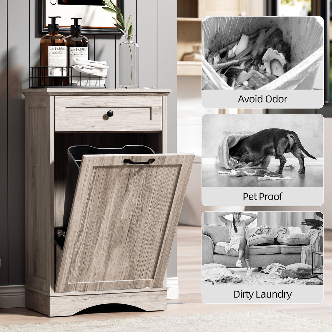 AHB® Single Tilt Out Trash Cabinet for 13 Gallon Trash Can