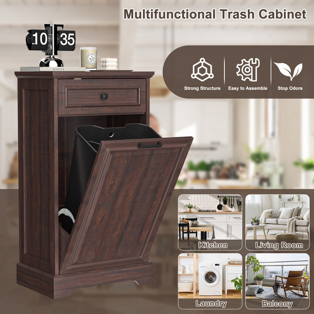 AHB® Single Tilt Out Trash Cabinet for 13 Gallon Trash Can