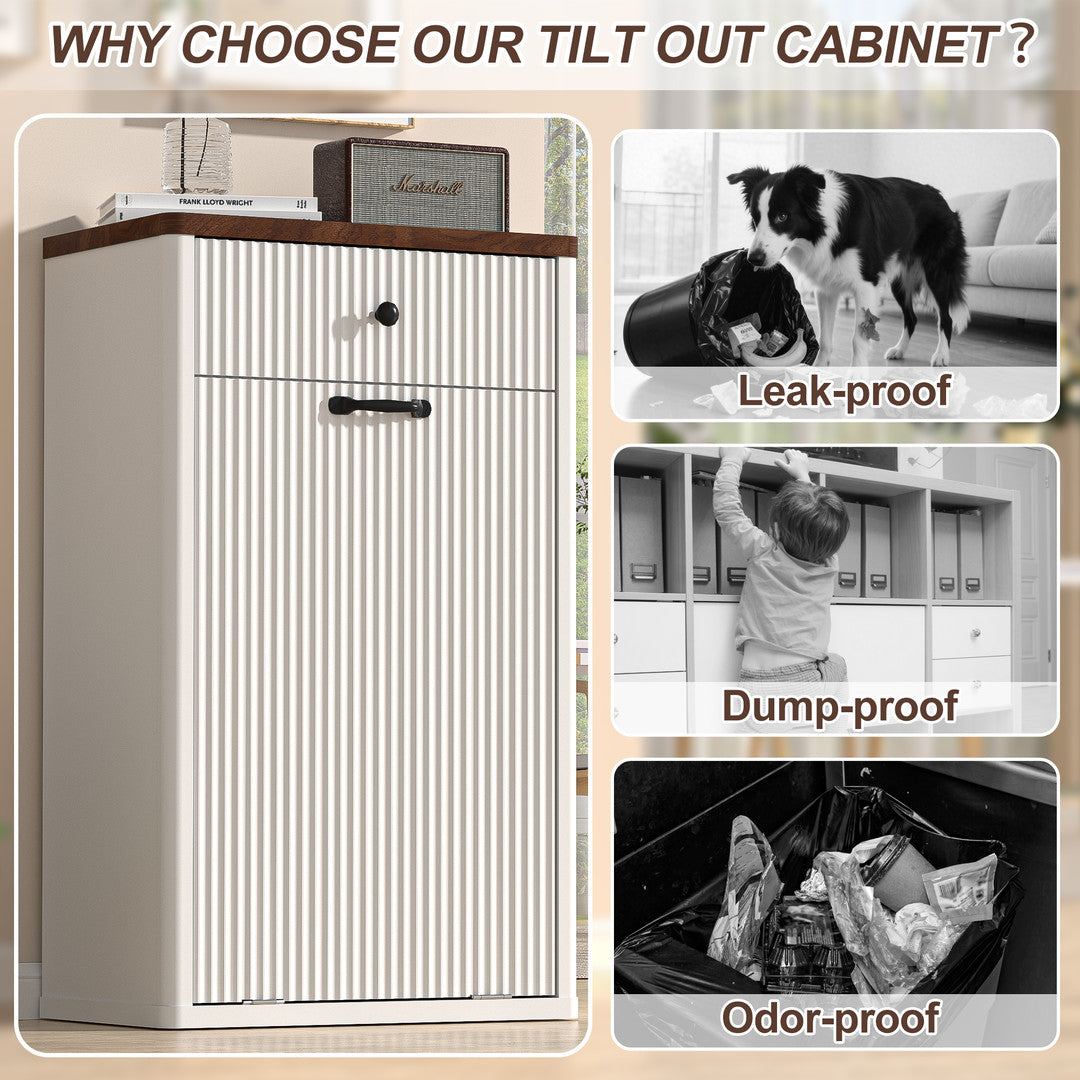 Haddockway® 13 Gallon Tilt Out Trash Cabinet, Freestanding Kitchen Trash Cabinet