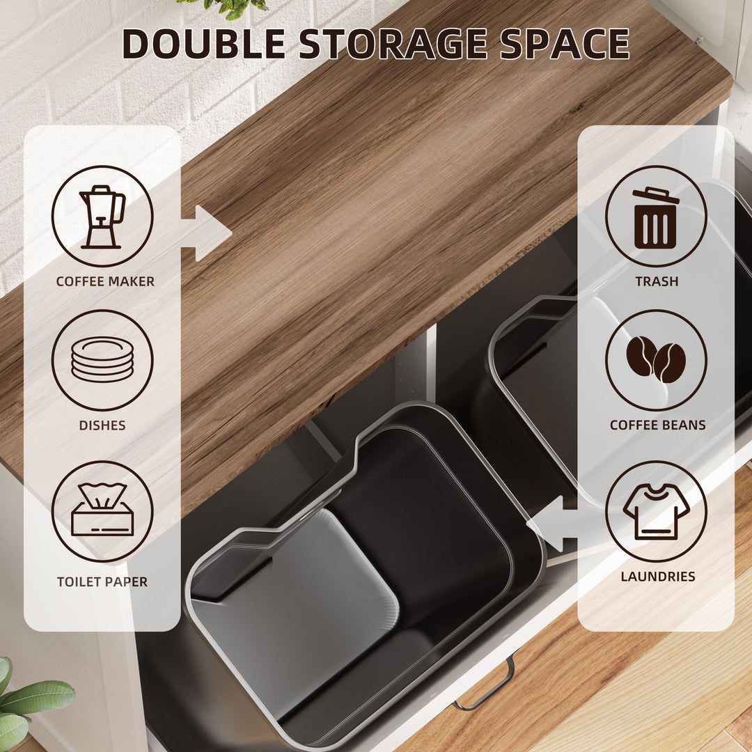 Haddockway® 20 Gallon Tilt Out Trash Cabinet, Freestanding Kitchen Trash Cabinet without Drawer