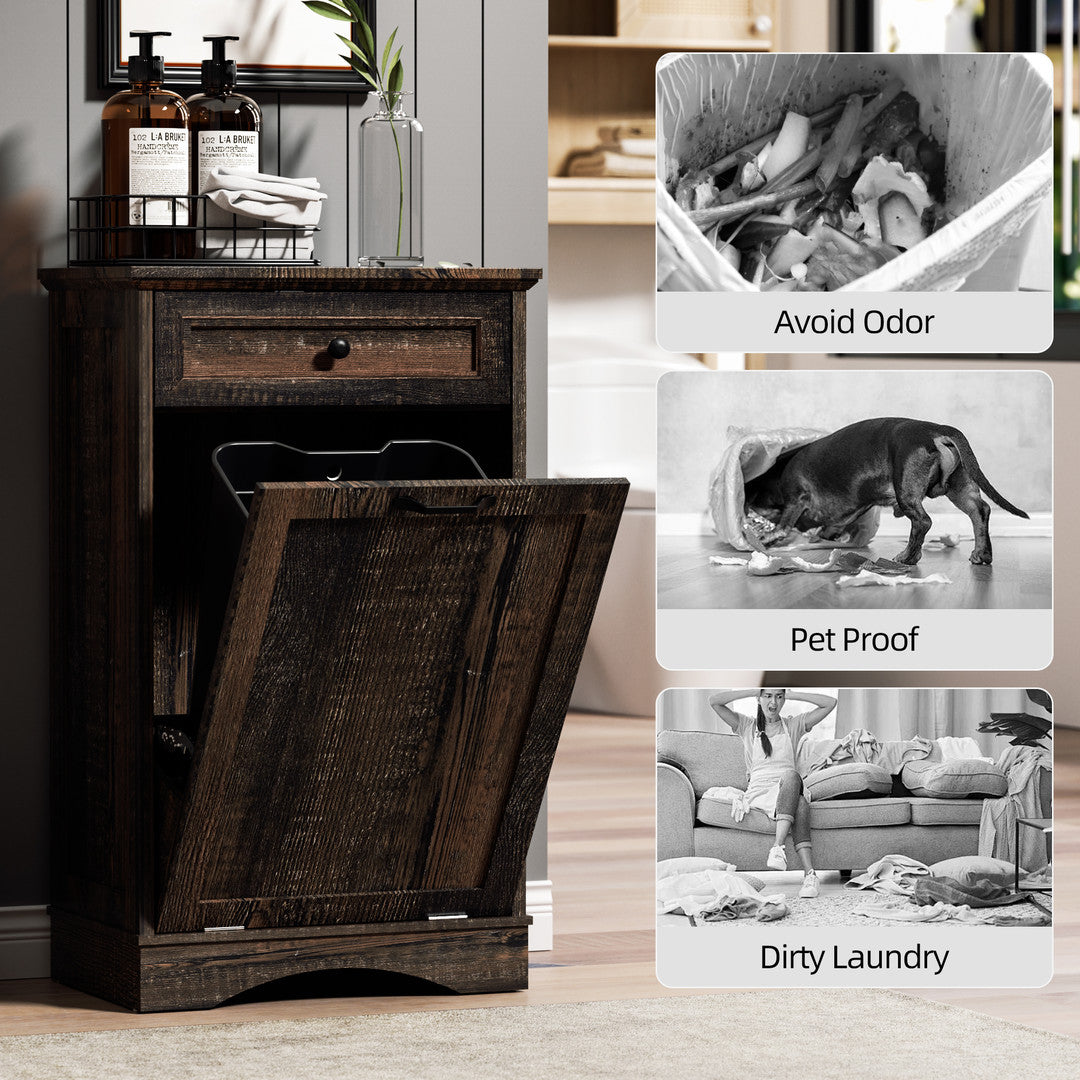 AHB® Single Tilt Out Trash Cabinet for 13 Gallon Trash Can