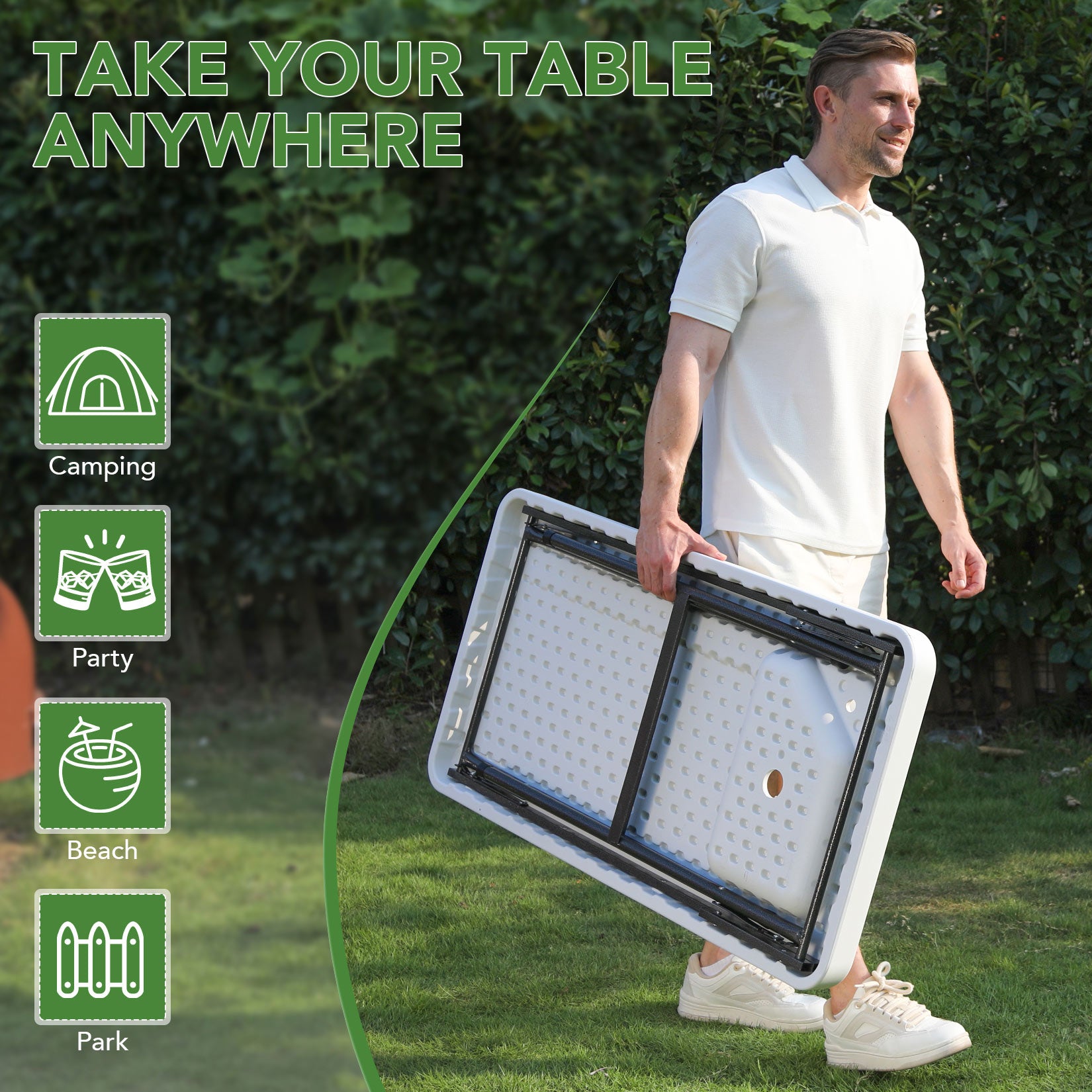 AHB® Folding Fish Cleaning Table Portable Camping Sink with Faucet Drainage Hose & Sprayer