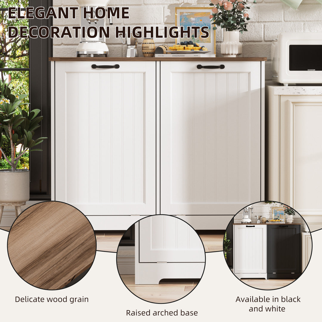 Haddockway® 20 Gallon Tilt Out Trash Cabinet, Freestanding Kitchen Trash Cabinet without Drawer