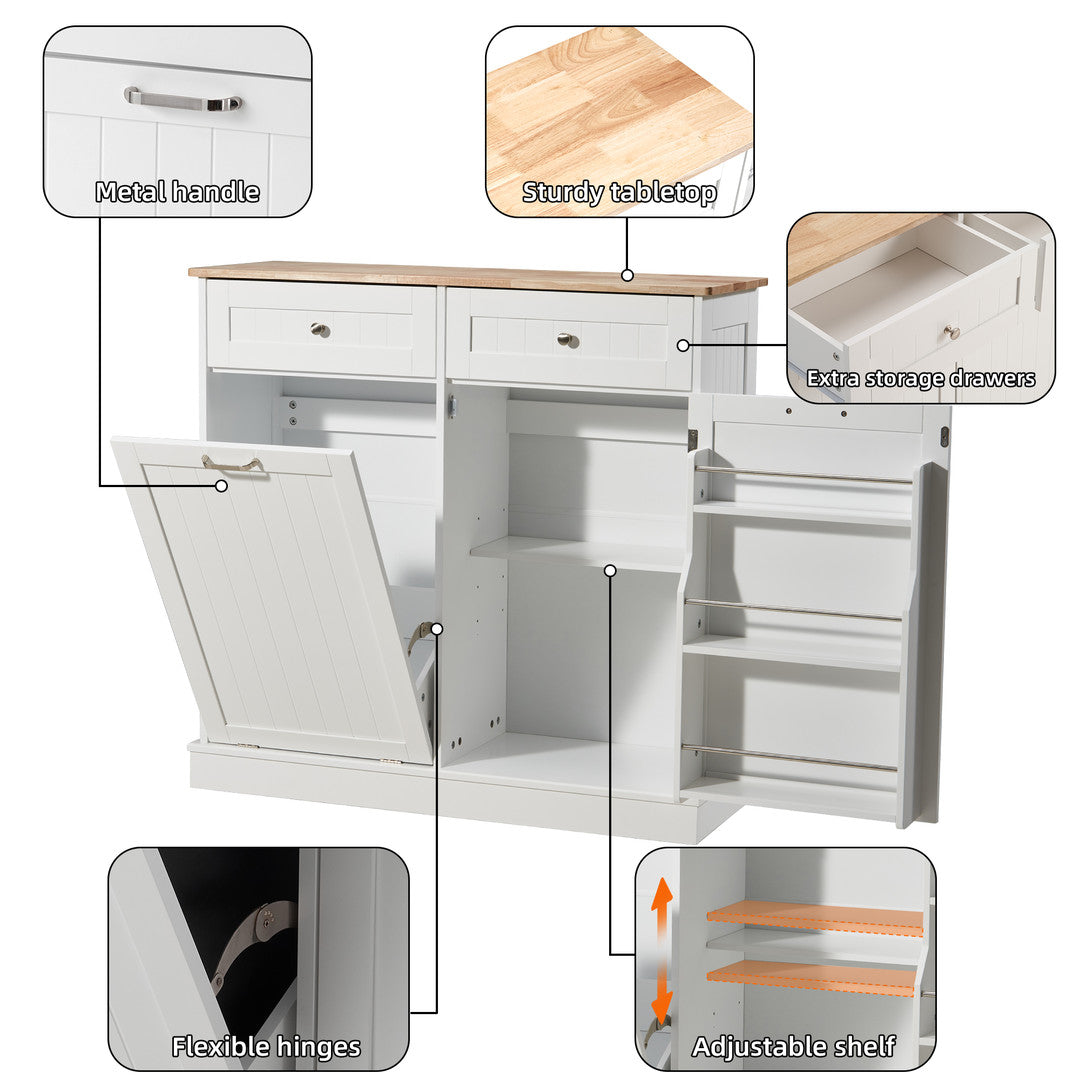 AHB® Single Tilt Out Trash Cabinet 13 Gallon Waste Bins Hidden Trash Bin