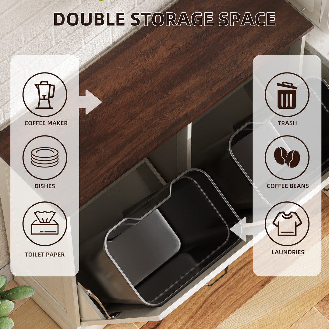 Haddockway® 20 Gallon Tilt Out Trash Cabinet, Freestanding Kitchen Trash Cabinet without Drawer