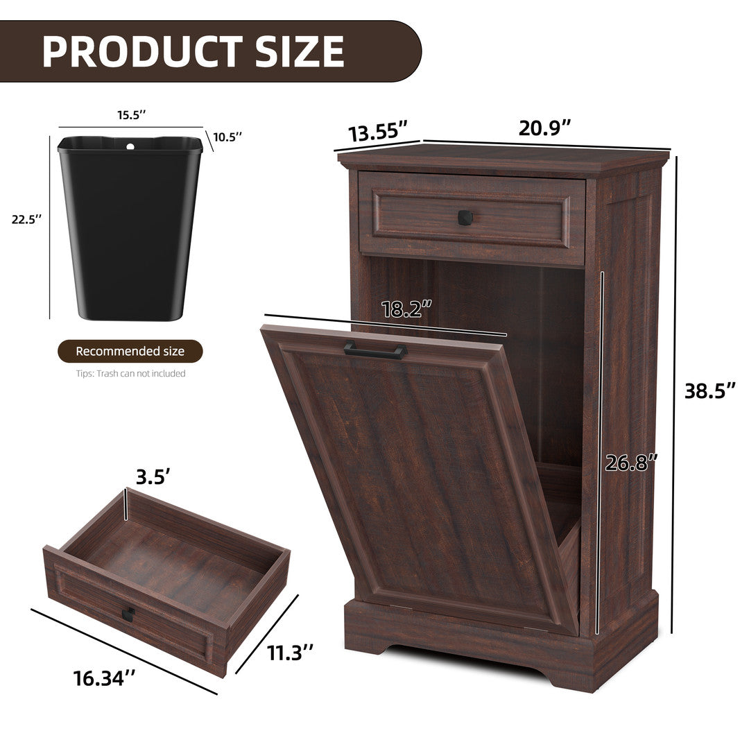 AHB® Single Tilt Out Trash Cabinet for 13 Gallon Trash Can