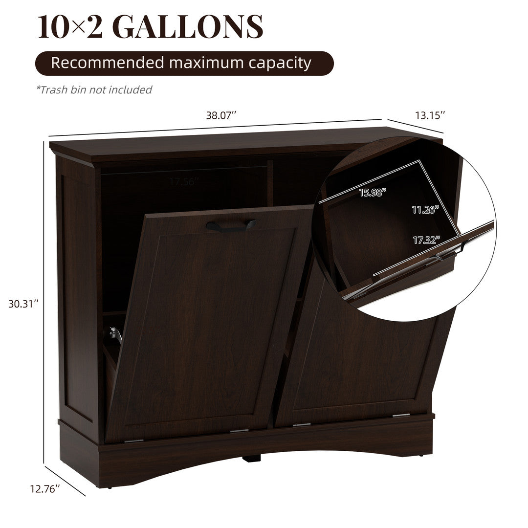 Haddockway® 20 Gallon Tilt Out Trash Cabinet, Freestanding Kitchen Trash Cabinet without Drawer